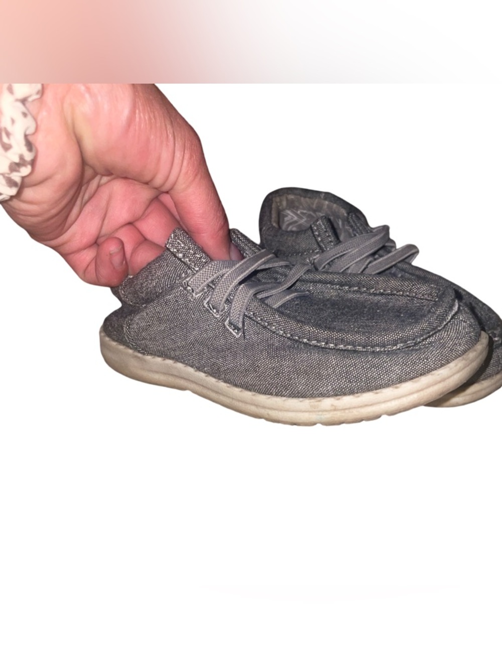 Kids Gray Casual Canvas Slip-On Sneakers